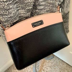 Kate Spade Pink/Black leather cross body purse